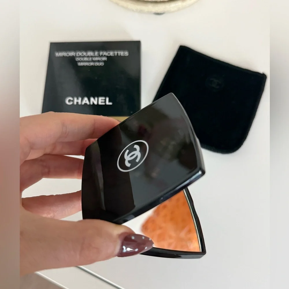 CHANEL CC Black Double Compact Mirror